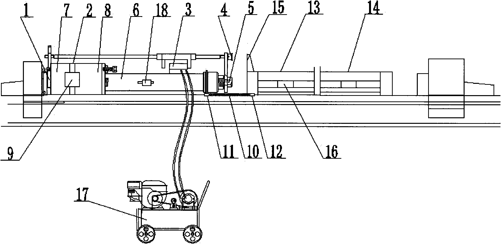 Seamless track stress dispersion rail collision device