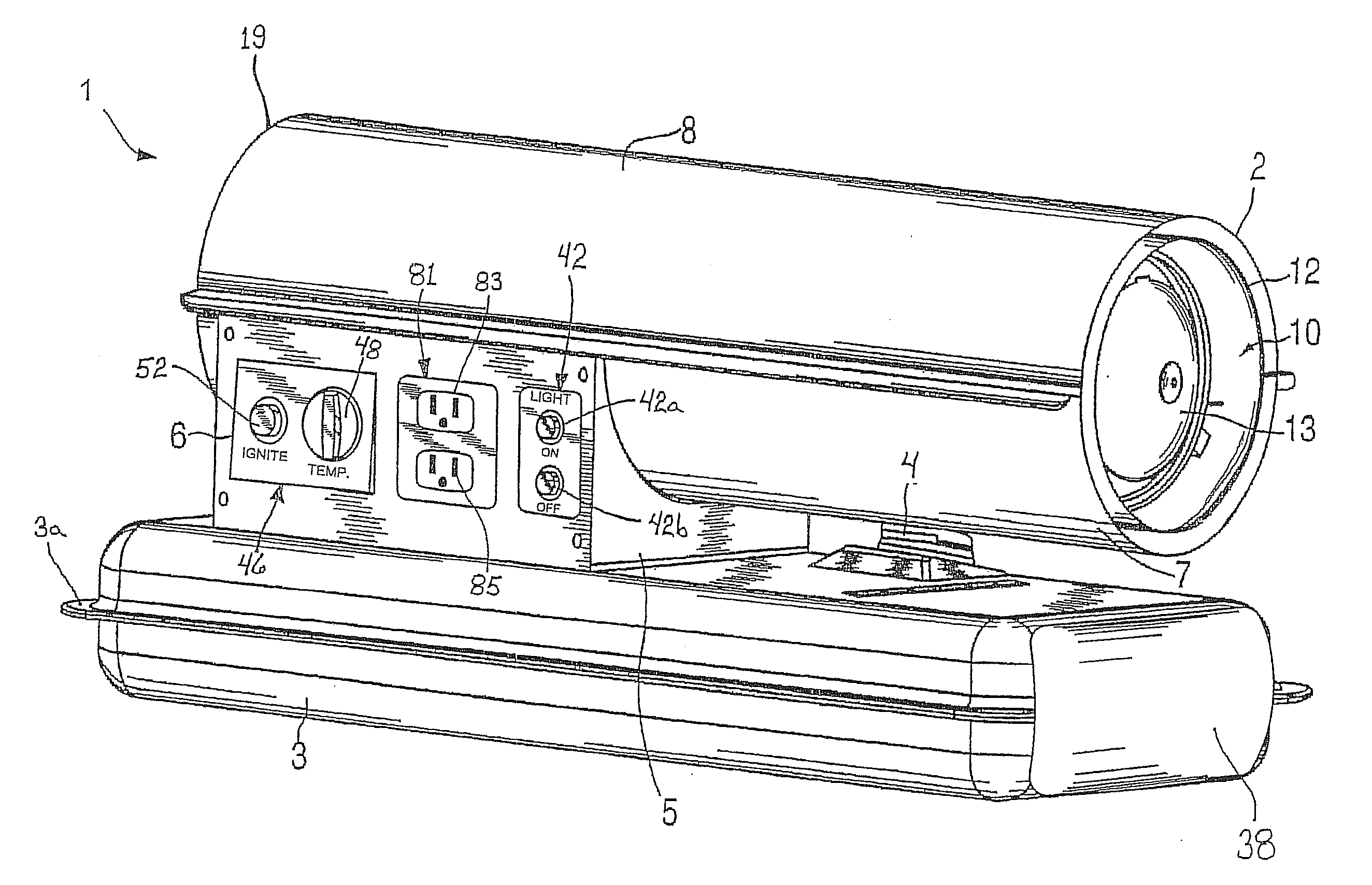 Forced Air Heater Including On-Board Source of Electric Energy