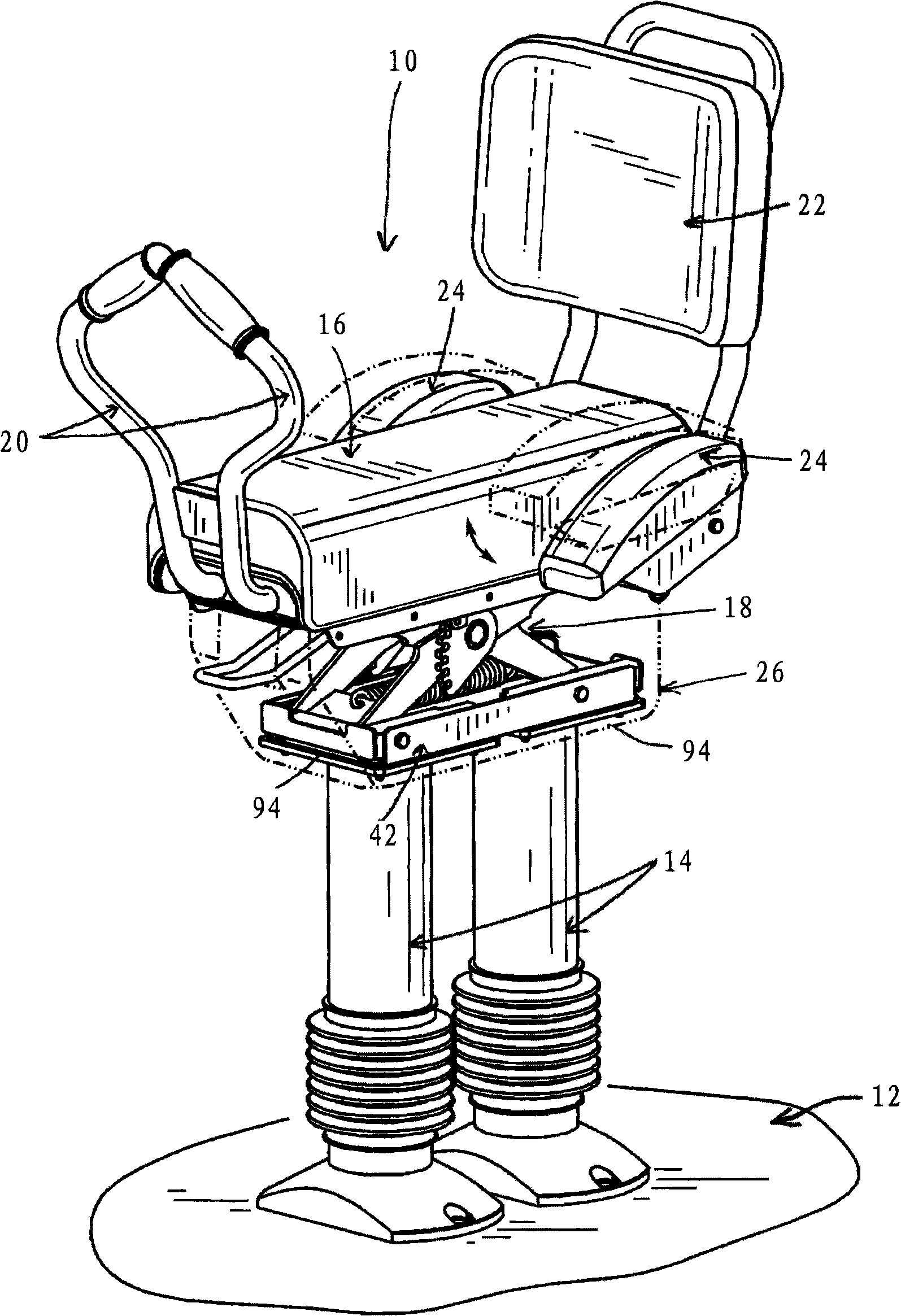 Adjustable jockey seat assembly