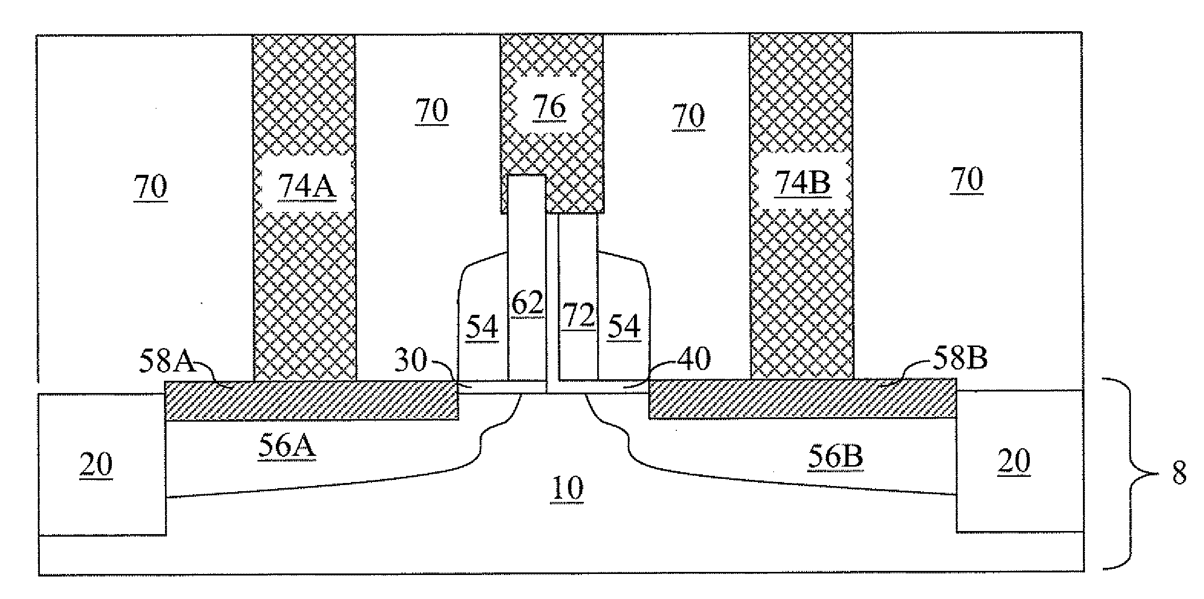 Field effect transistor having an asymmetric gate electrode