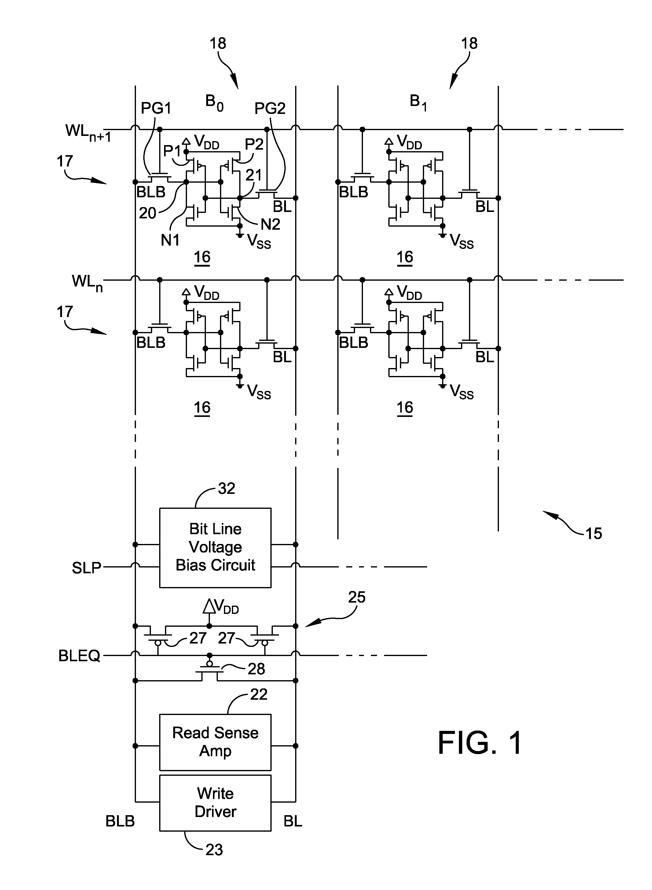 Bit line voltage bias for low power memory design