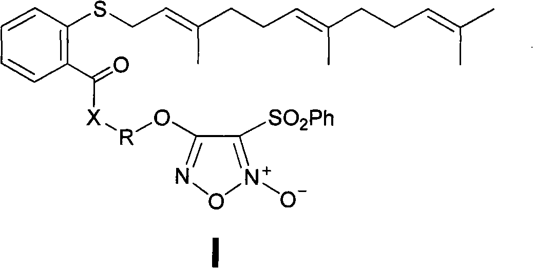 Nitric oxide donor-type farnesyl thiosalicylic acid derivative, and preparation method and medical application thereof