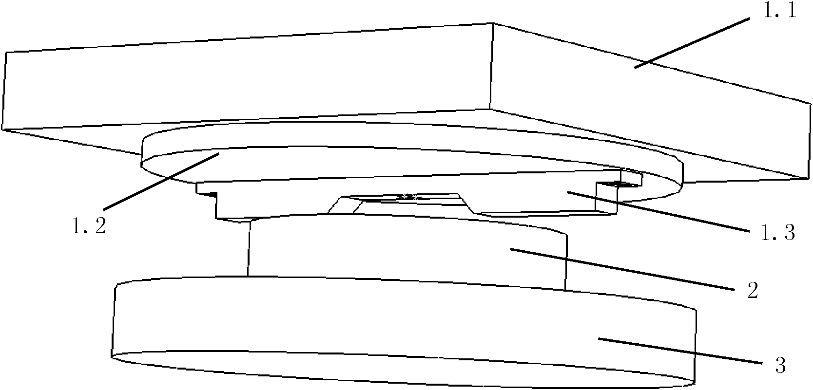 Rotary forging method for large disc type work piece and forging device