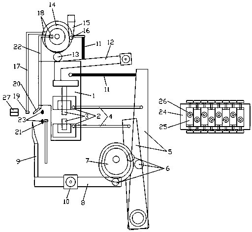 Full-automatic capacitor lead-out wire cutting welding device and working method