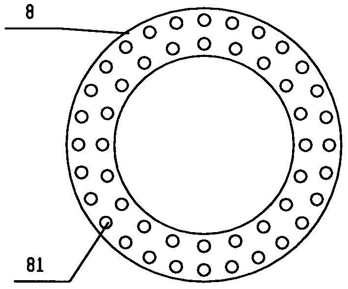 Gas-liquid distributor used for wood tar fluidized bed reactor