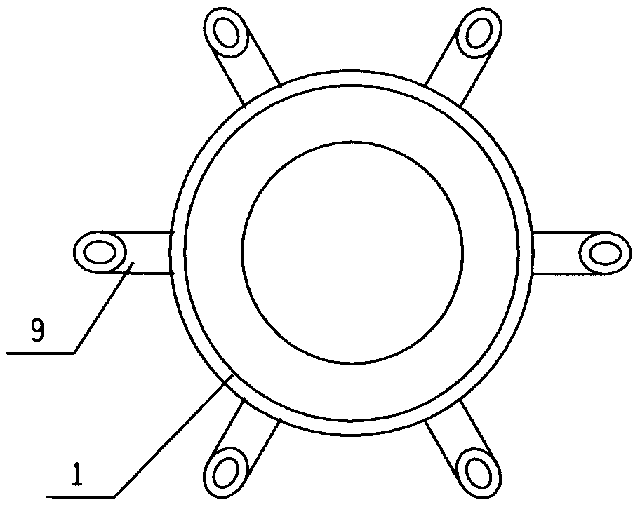 Gas-liquid distributor used for wood tar fluidized bed reactor