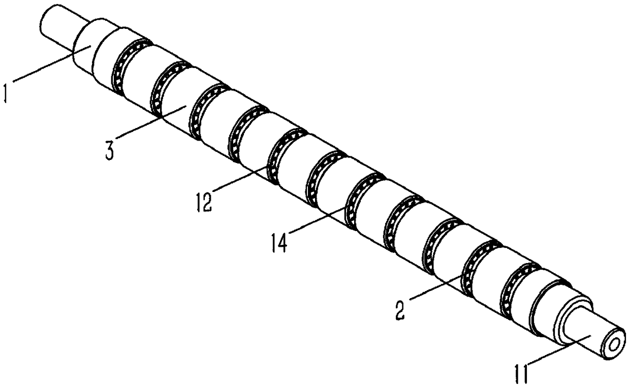 A belt guide roller on a photovoltaic welding strip production equipment