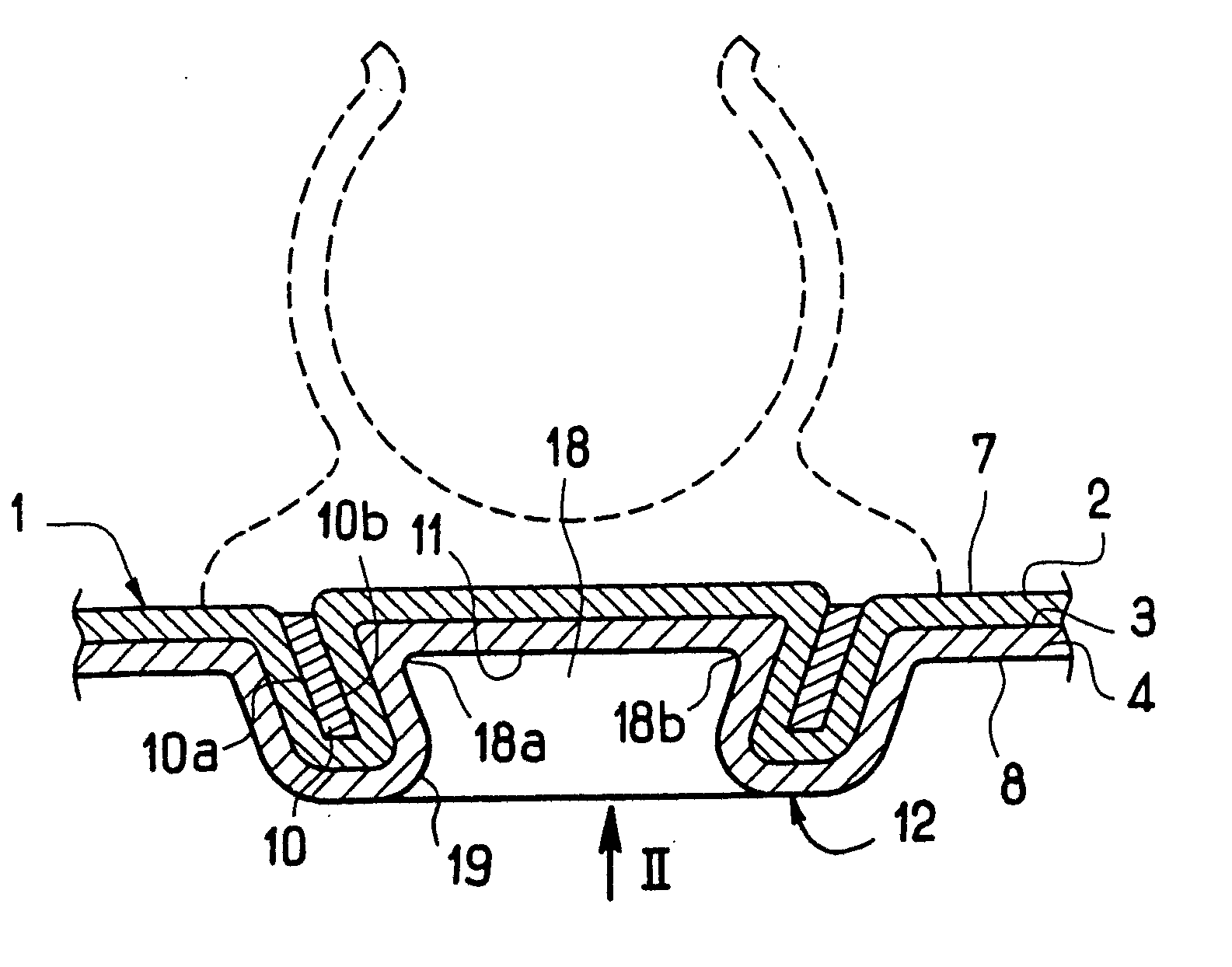 Method of manufacturing a tank of thermoplastic material including a portion in relief for mounting an attachment, and a tank manufactured thereby