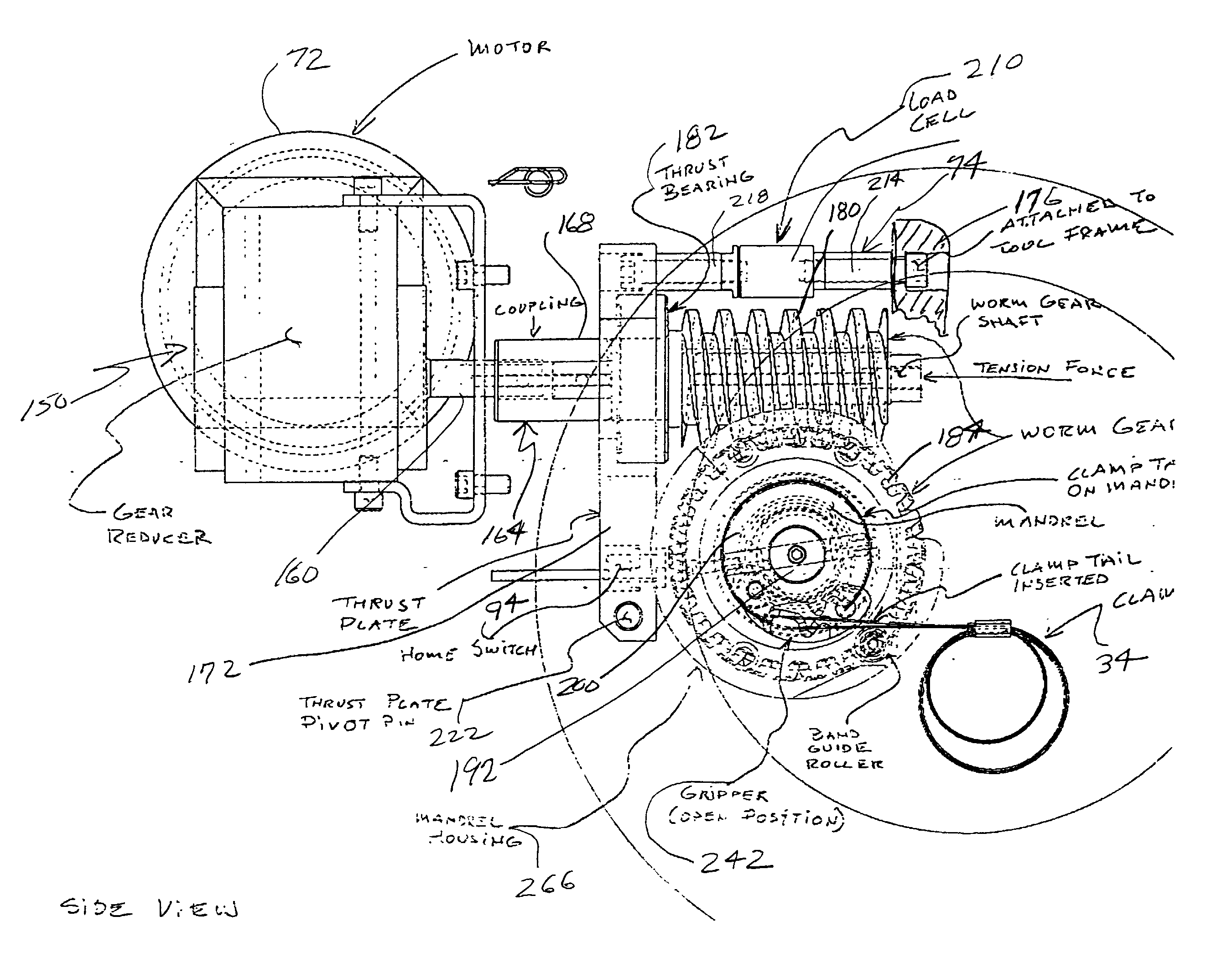 Powered band clamping under electrical control