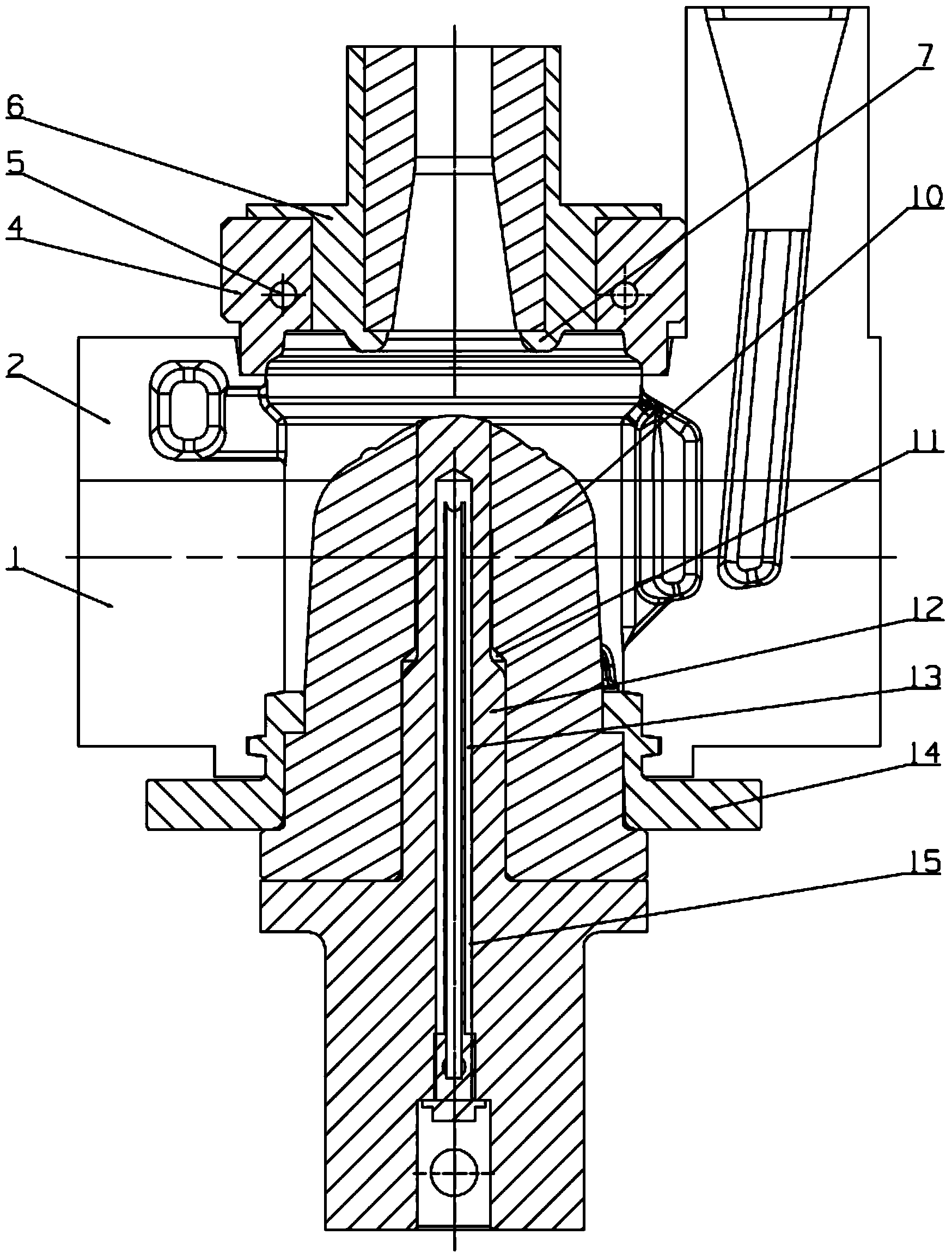 Quick cooling die for aluminum pistons produced through gravity casting