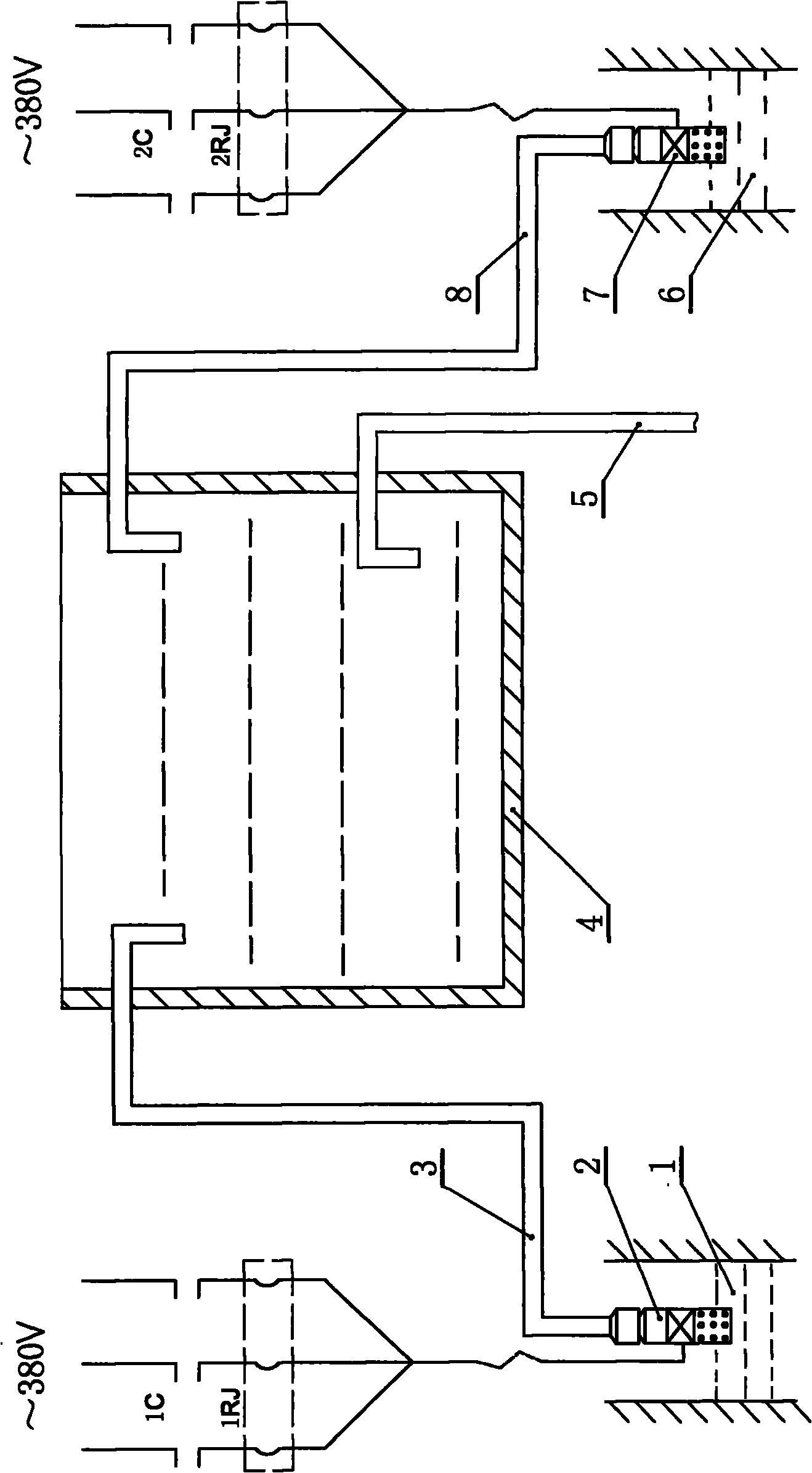 Double-pump automatic circular water charging system of coal mine hydrostatic tank