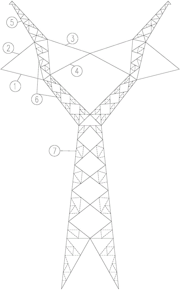 750 kV wine glass composite cross arm tower