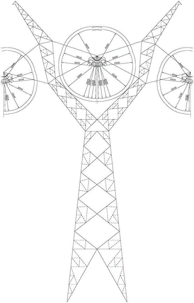 750 kV wine glass composite cross arm tower