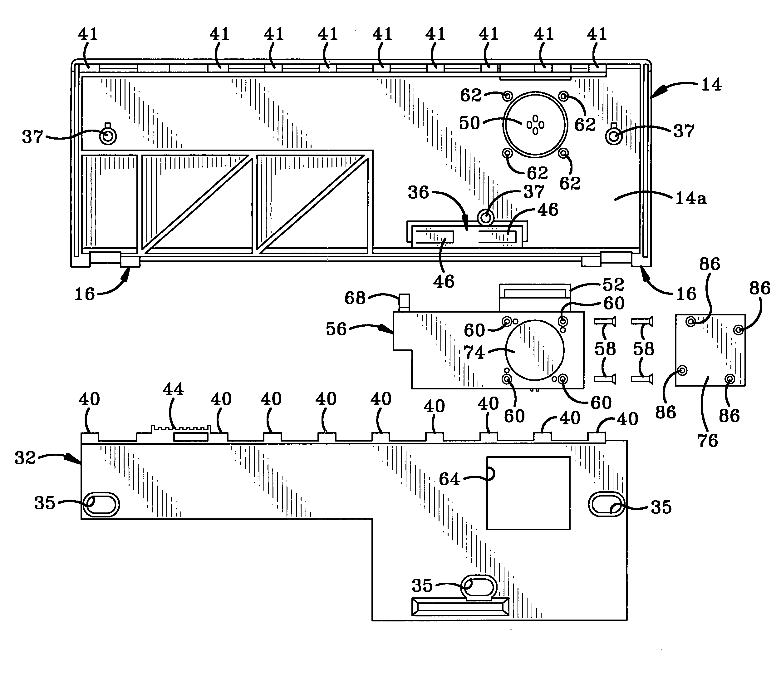 Security storage container having an internal alarm