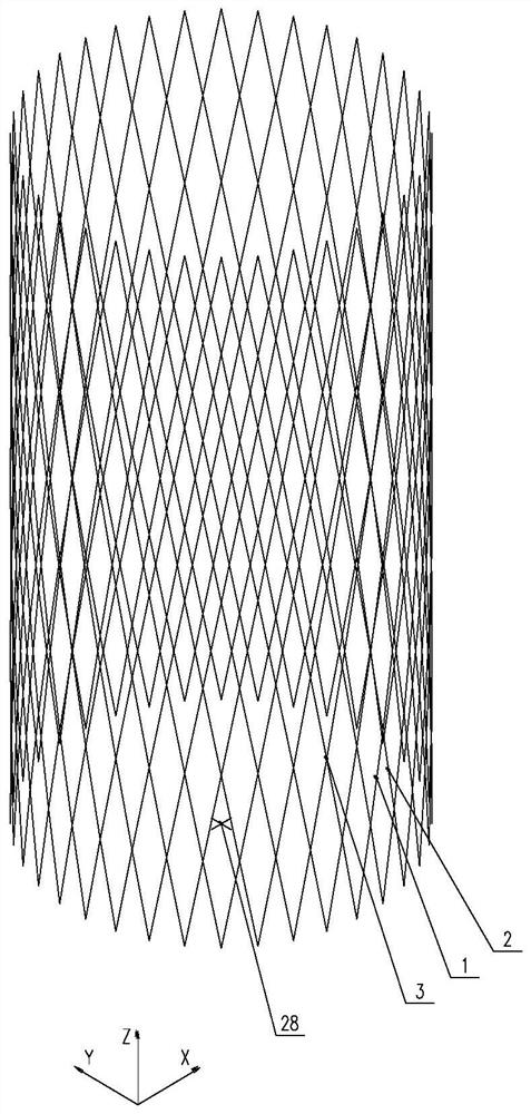 A super high-rise structure with indented bottom, inner circle and outer square double-tube oblique grid and its composition method