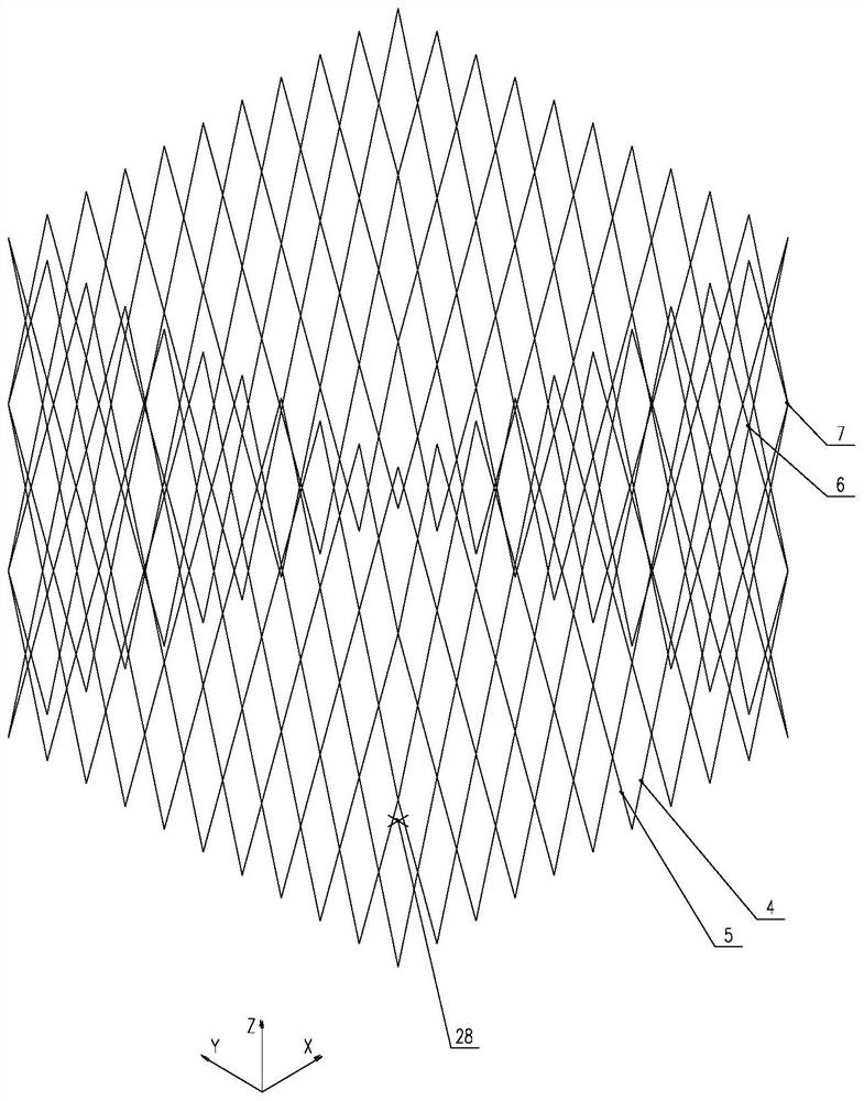 A super high-rise structure with indented bottom, inner circle and outer square double-tube oblique grid and its composition method