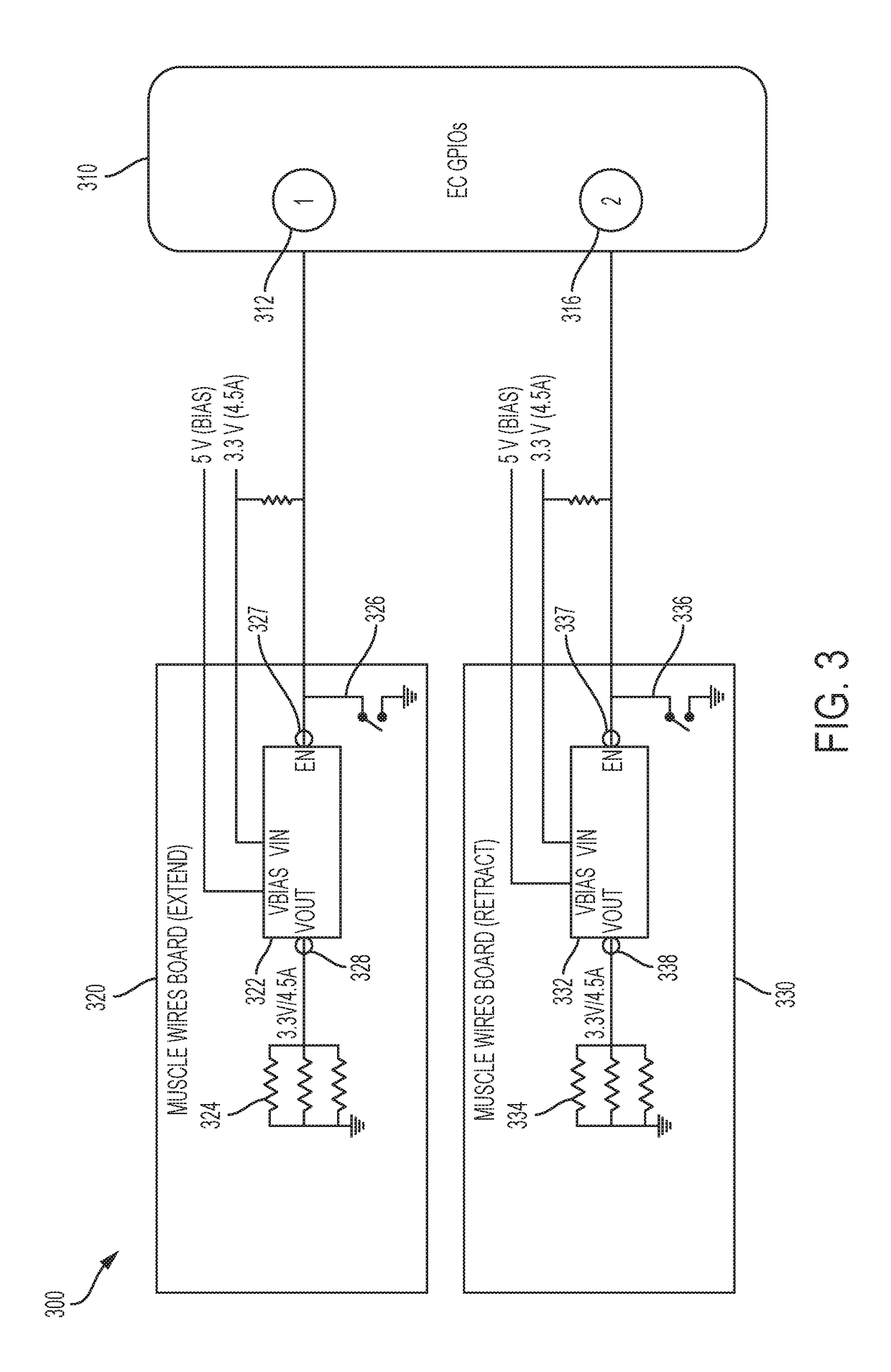 Controller for retractable keyboards