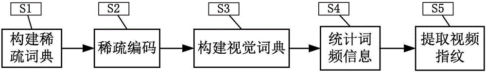 Video fingerprint extraction method based on sparse coding