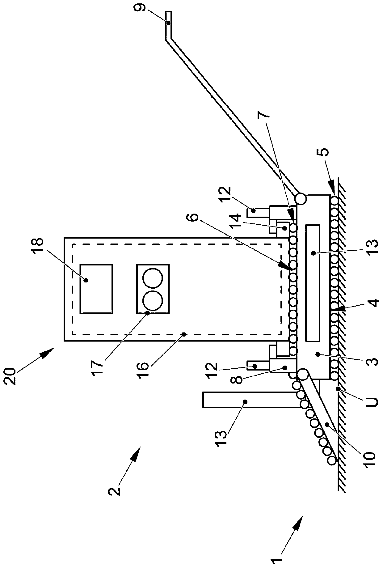 Transport device for a mobile charging column and mobile charging column system