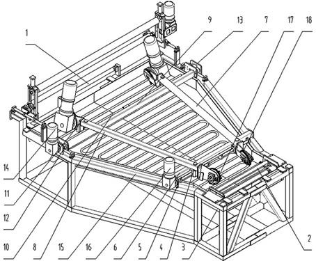 Adjustable plastic netting material transversal stretching device