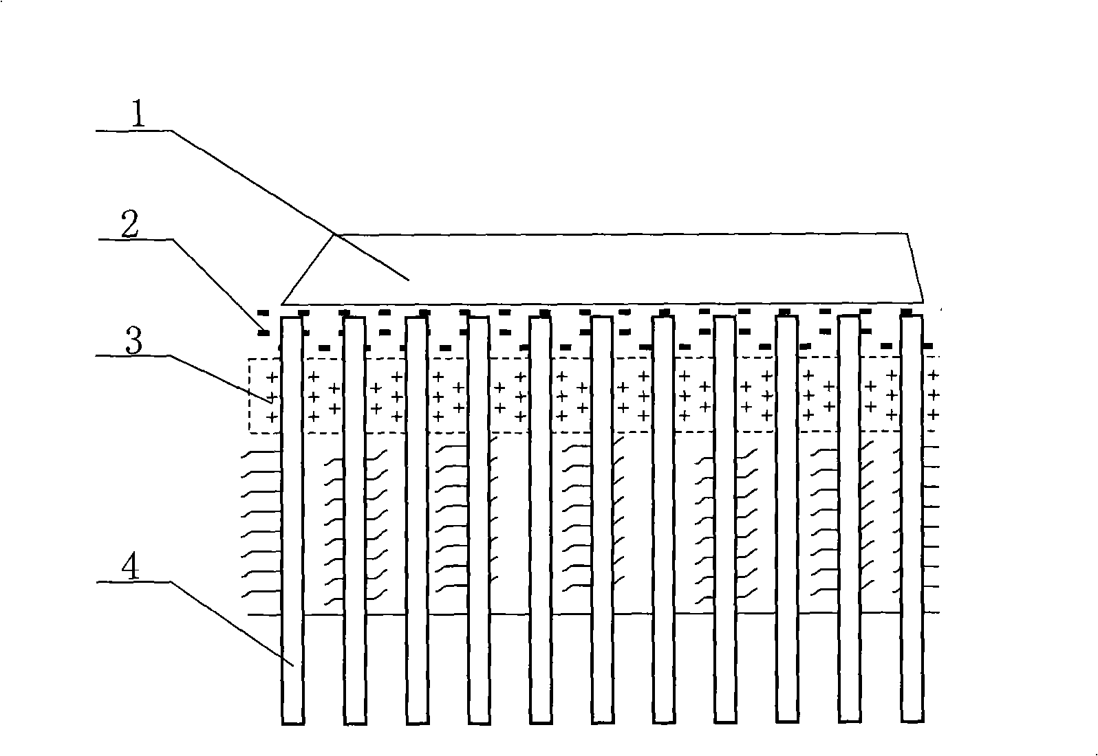 Liquified sand foundation anti-vibration processing method