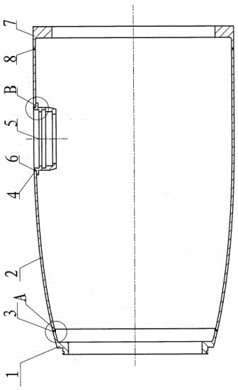 Destressing warhead-curve-shaped aluminum alloy thin-walled cylinder and machining process of destressing warhead-curve-shaped aluminum alloy thin-walled cylinder