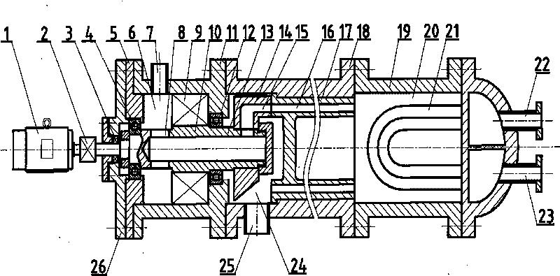 Mixed containing cavity heat dissipation gas wave refrigerating machine