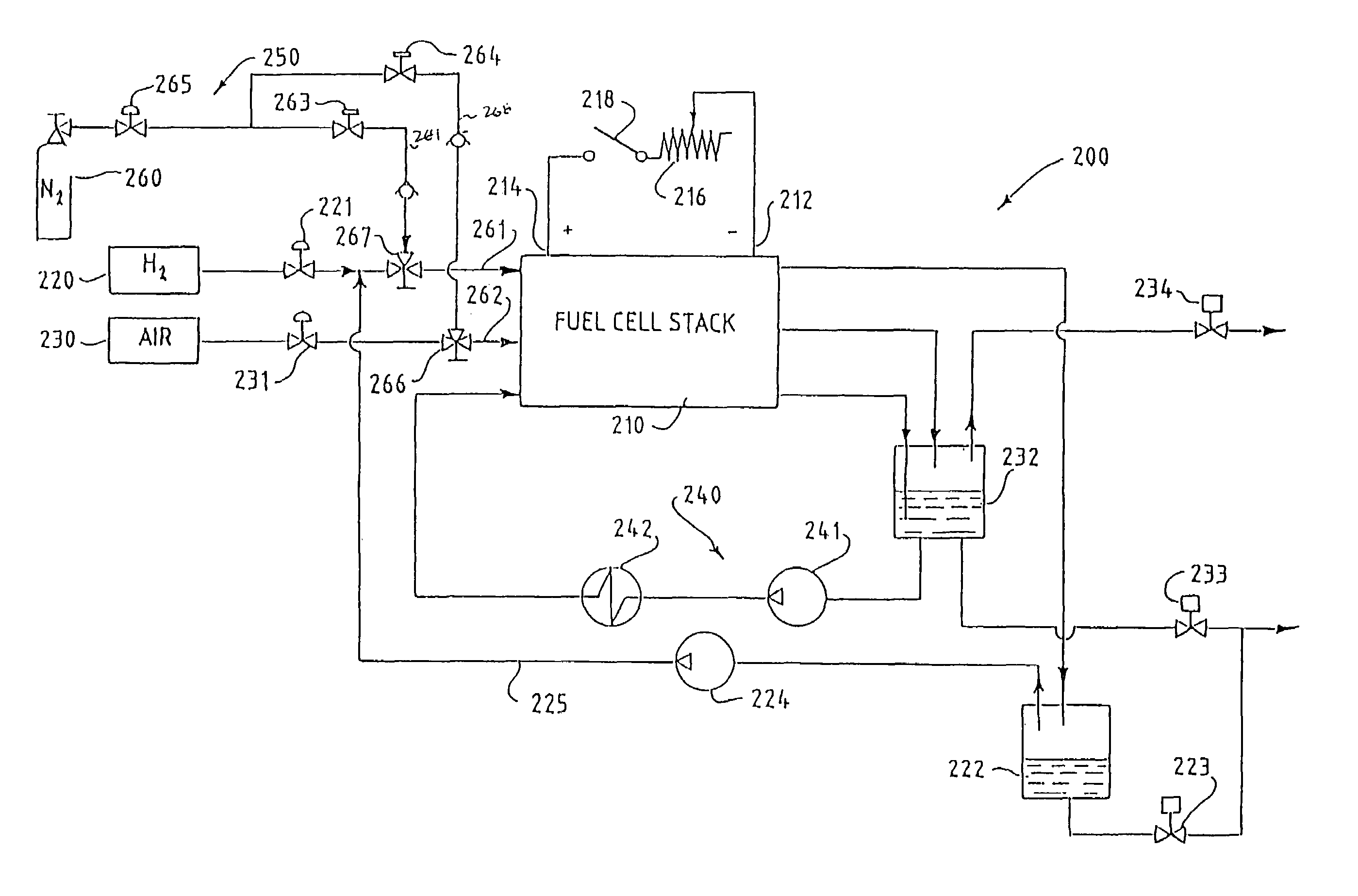 Apparatus for improving the cold starting capability of an electrochemical fuel cell