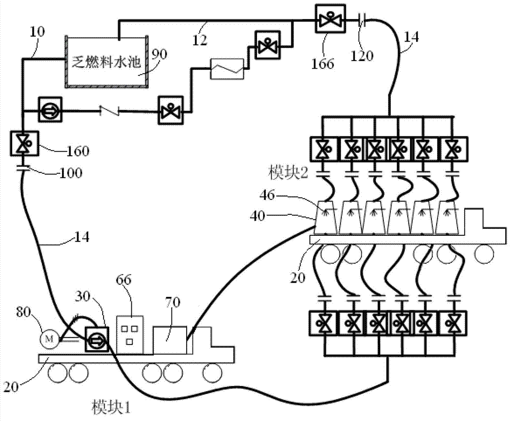 Emergency cooling system of spent fuel pool of nuclear power station