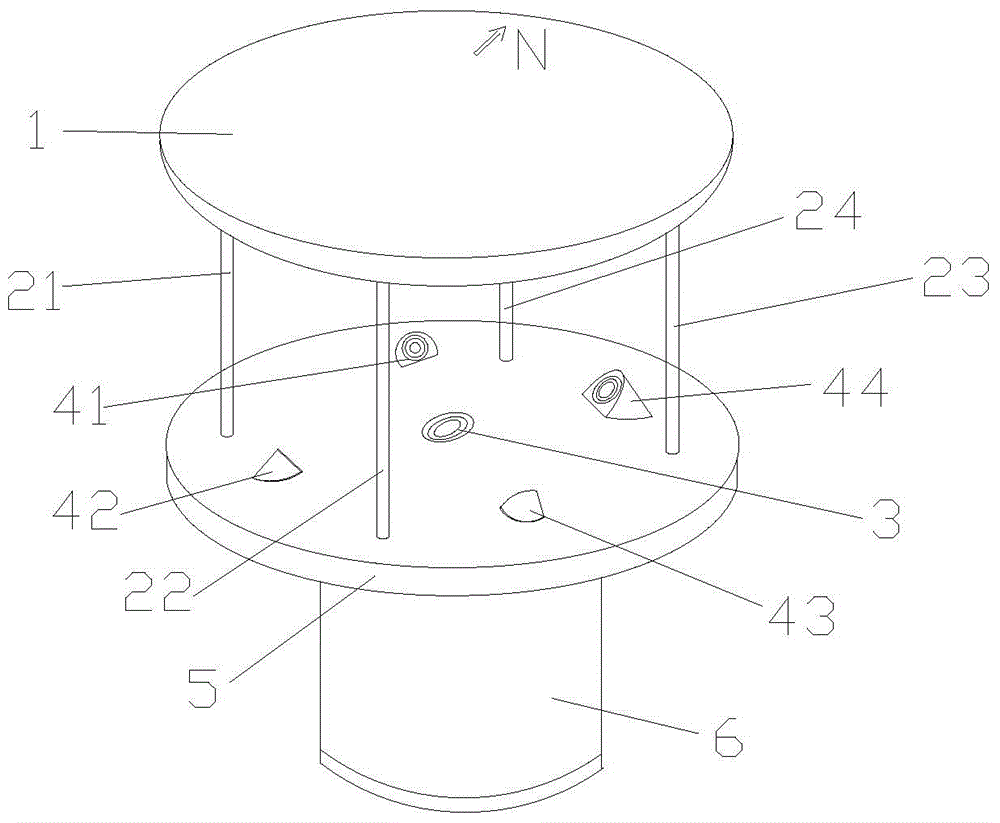 Two-dimensional reflection type supersonic wave wind speed anemoscope and measuring method