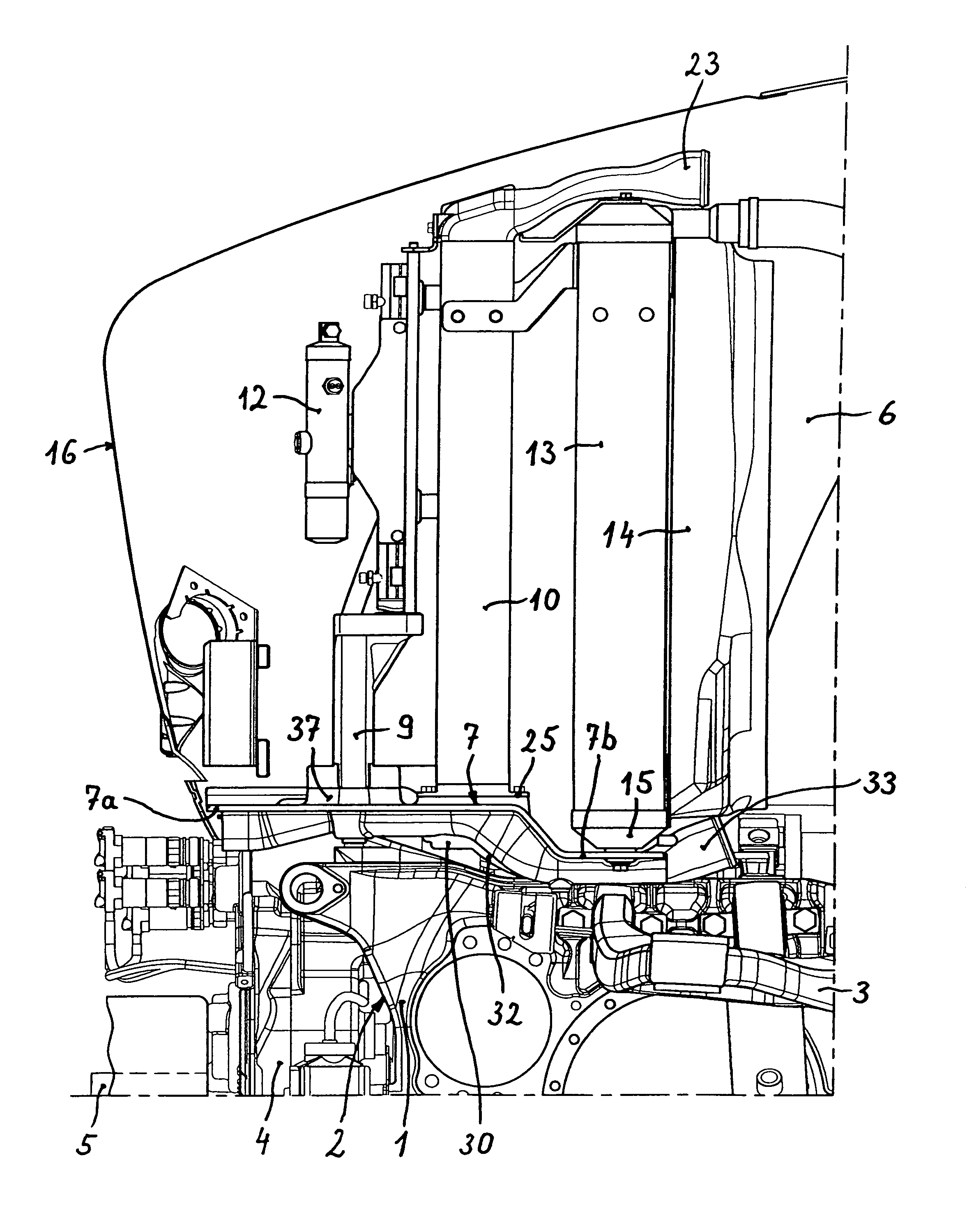 Radiator module for commercial motor vehicles