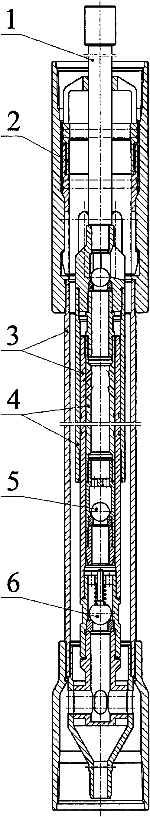 Long-plunger type dual-barrel coal-dust resistant discharging and extracting pump