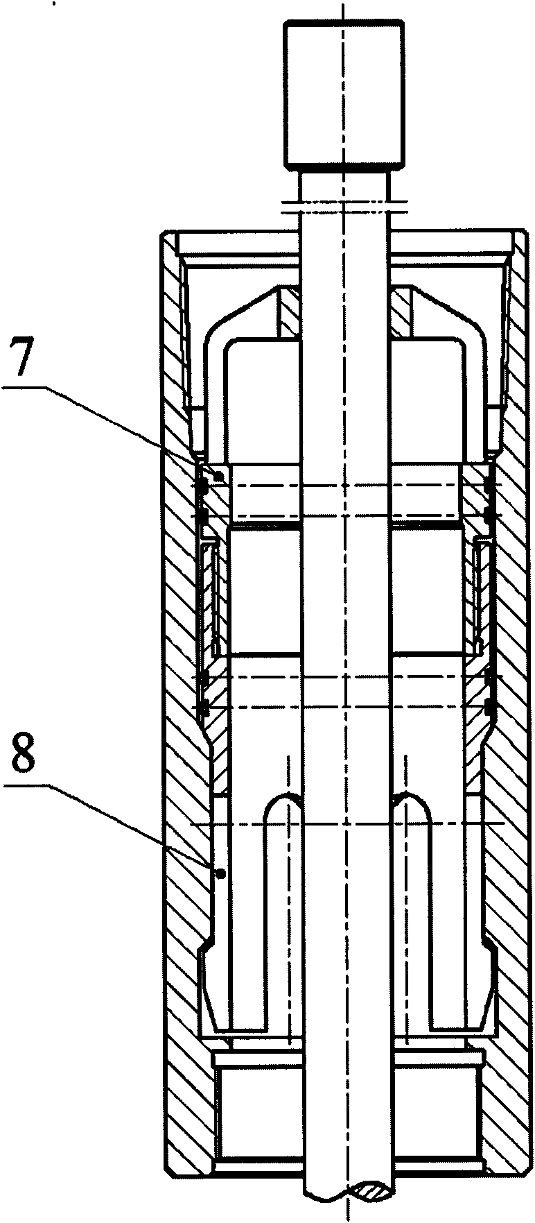 Long-plunger type dual-barrel coal-dust resistant discharging and extracting pump