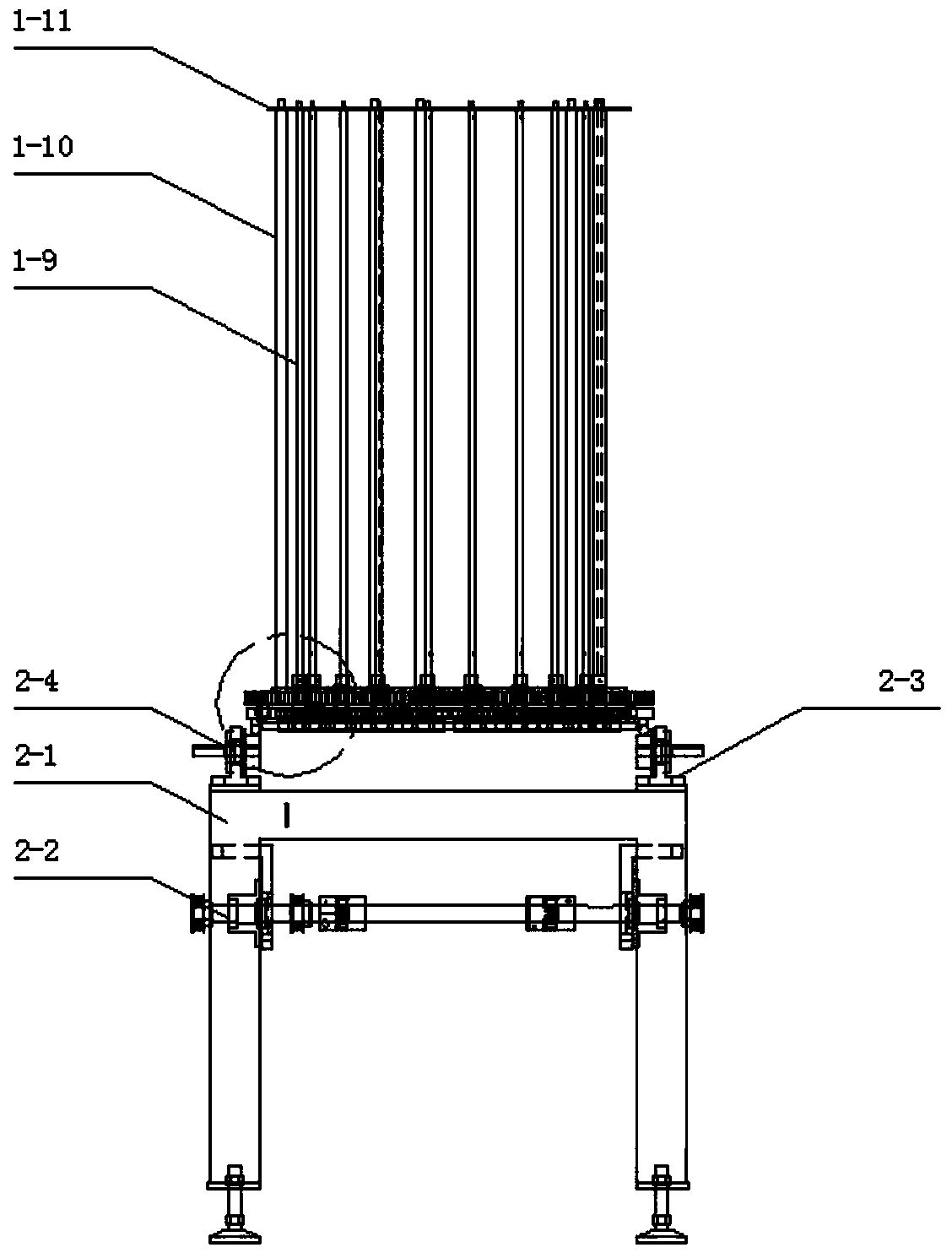 Novel continuous film coating production line based on public rotation loading tray