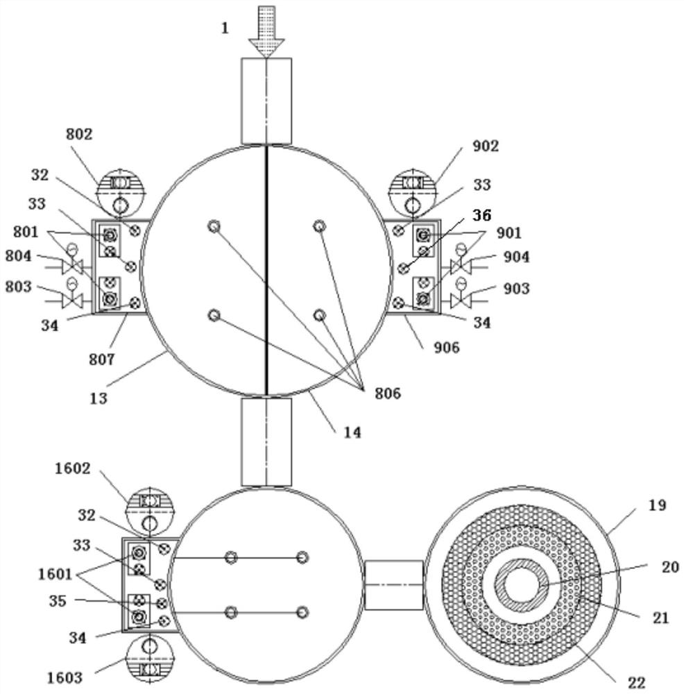 Combined step coupling deodorization method and equipment thereof