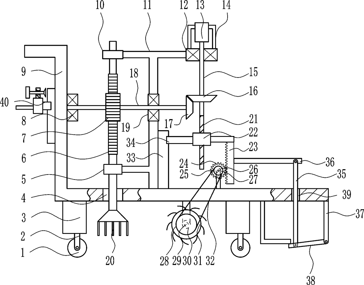 Pit-digging breeding apparatus for garden nursery stocks