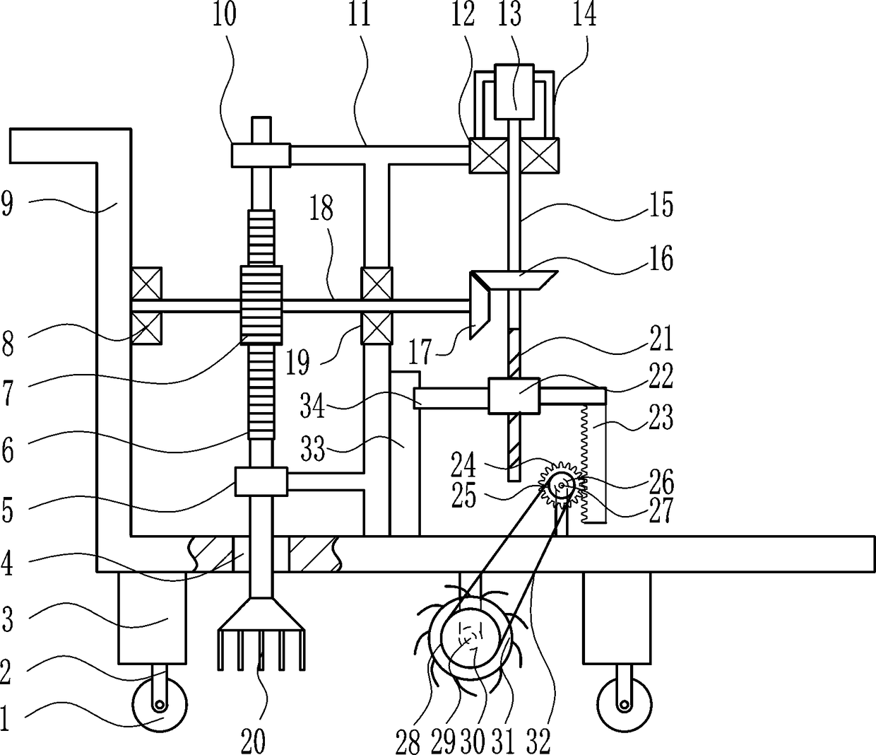 Pit-digging breeding apparatus for garden nursery stocks