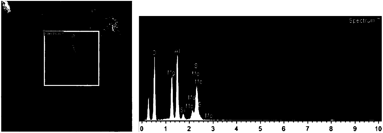 Molybdenum disulfide intercalated hydrotalcite composite material and preparation method and application thereof