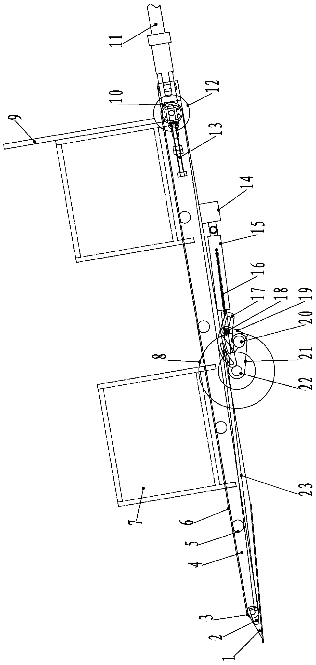 Loading, unloading and transporting vehicle for fruit boxes in orchard