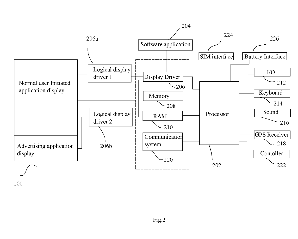 System and method for providing contents on a portion of display screen of a mobile device