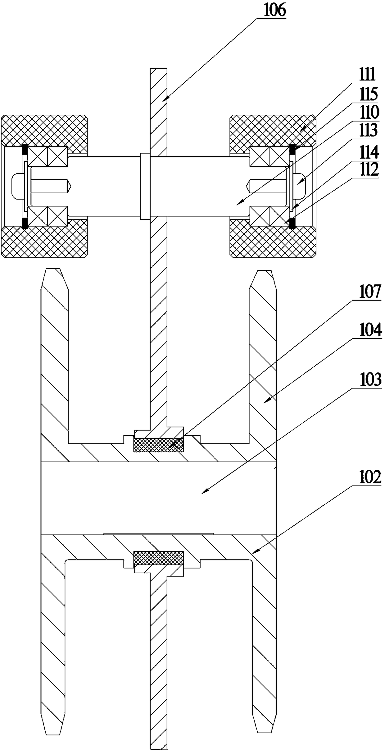 Driving wheel mechanism and driven wheel mechanism