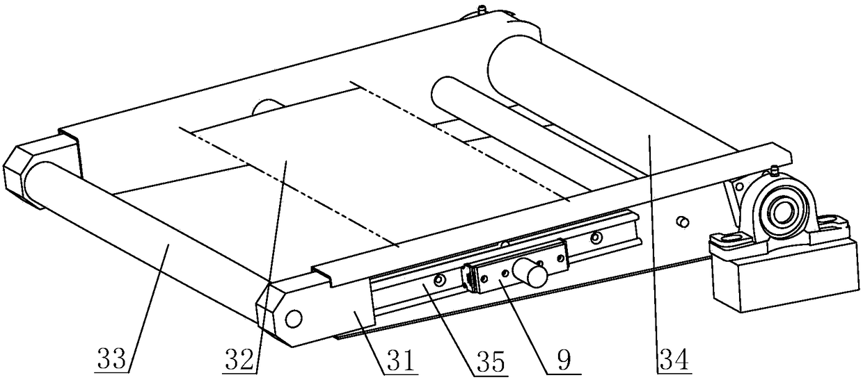 Linked swing arm conveying mechanism of distributing conveyor line