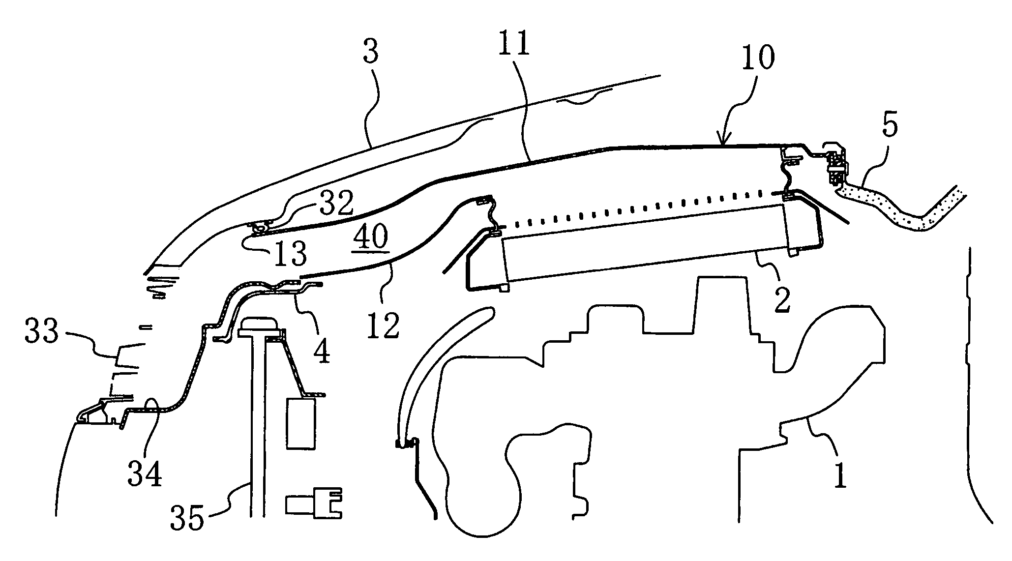 Support structure of cooling air intake duct for intercooler of vehicle