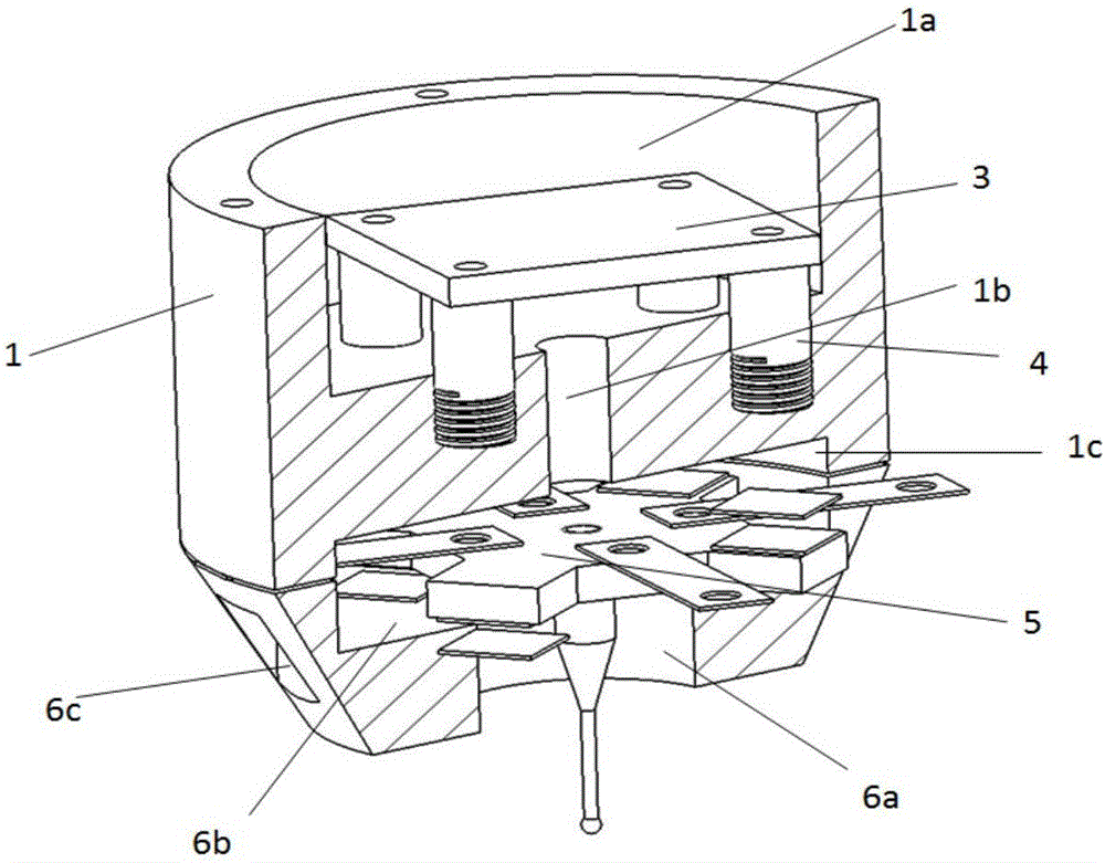 Contact type scanning probe for micro-nano three-coordinate measuring machine