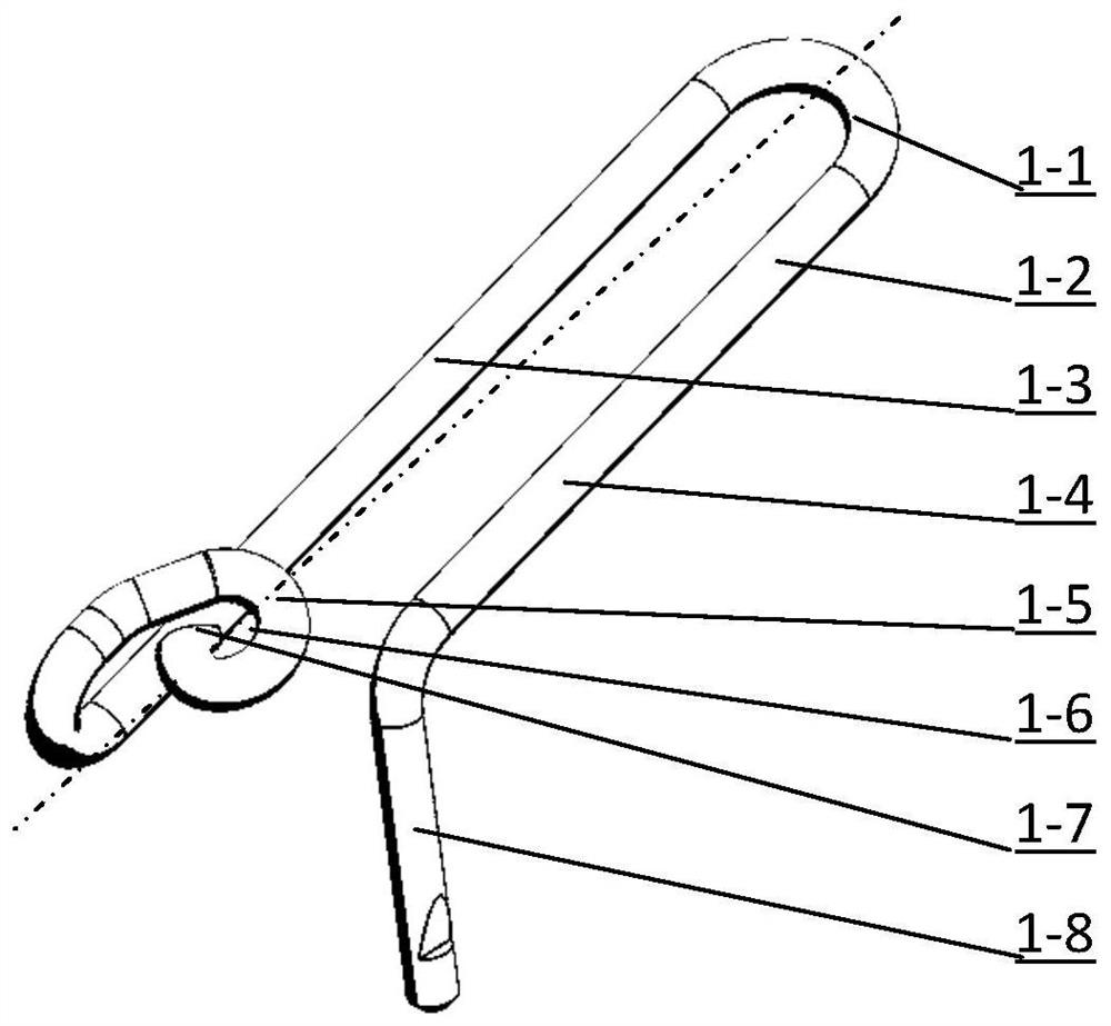 Double-arm yarn guide hook