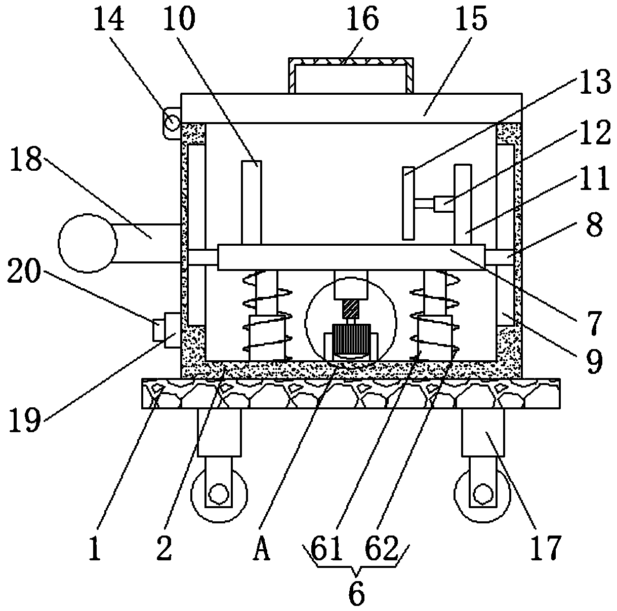 An assembled building material transporting vehicle for construction site