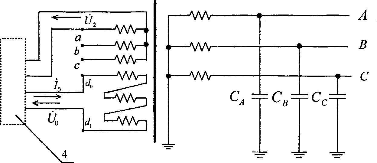 Neutral-point earth-free distributing network direct-to-ground capacitance current measuring method