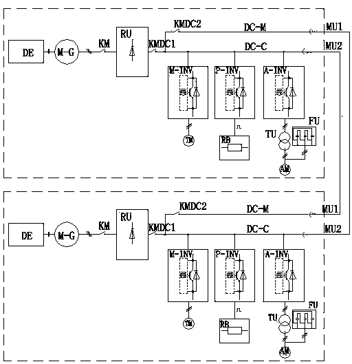 Internal combustion locomotive double-heading traction drive device