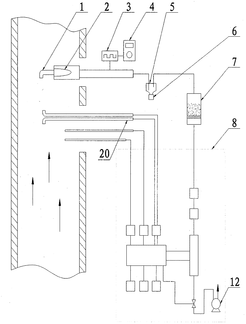 Semi-volatile organic matter sampling technique in exhaust emission pipe