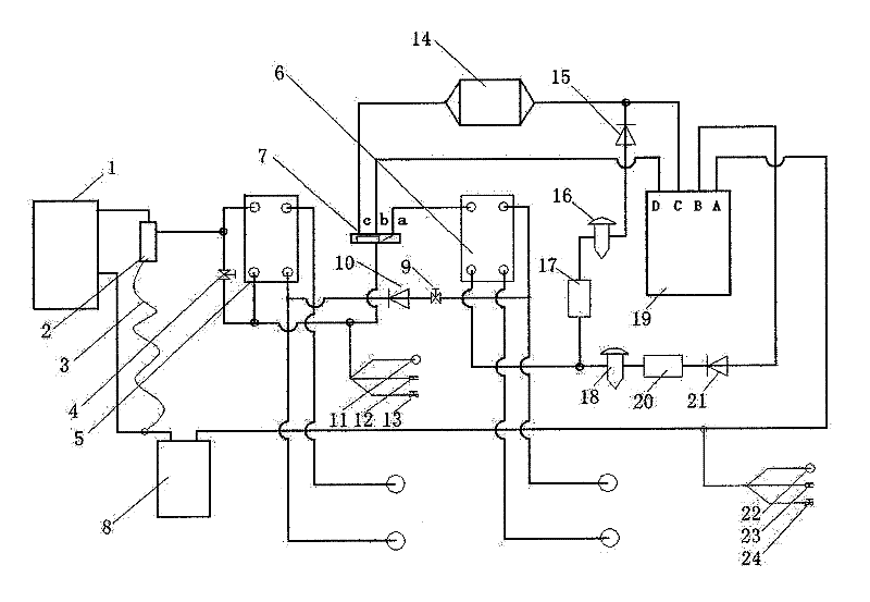 Heat pump cold and warm, hot water machine unit of air source